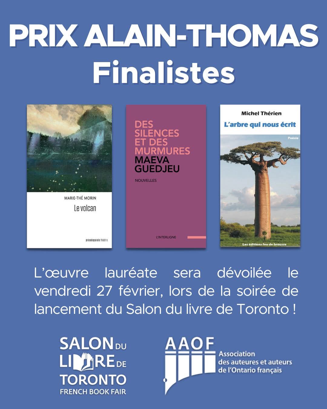 Des silences et des murmures parmi les finalistes du Prix Alain-Thomas